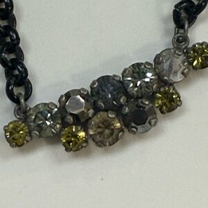 Sabika Black and Silver Necklace with Yellow Accents